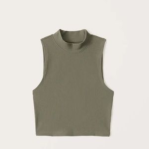 Abercrombie Seamless ribbed mock neck crop top